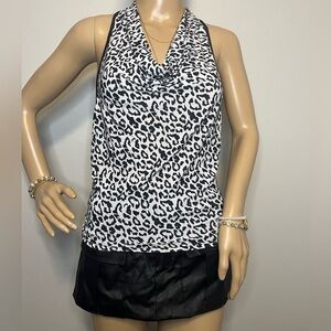 Chic Leopard Print Y2K Sleeveless Top